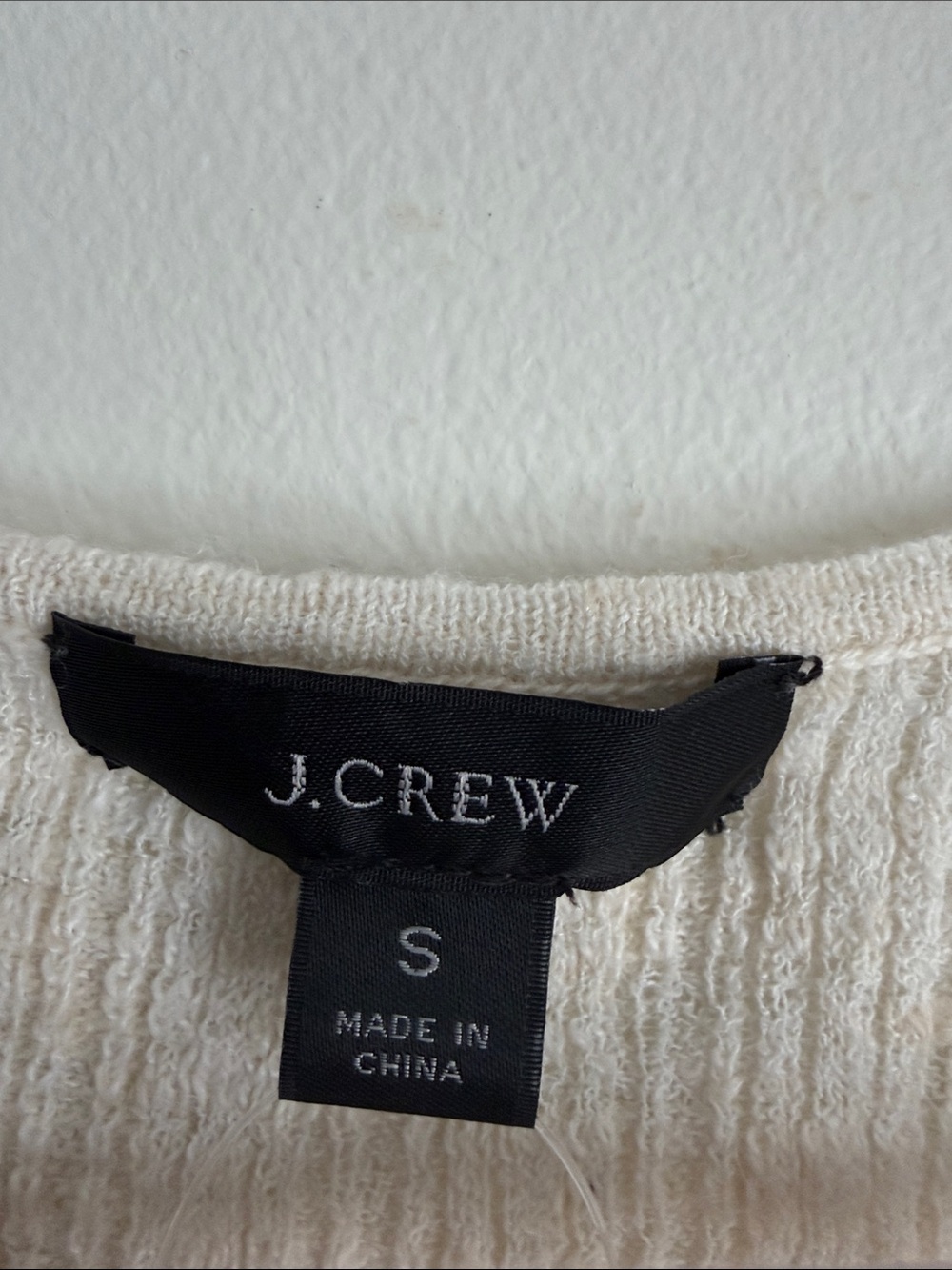 J. Crew Cream Ribbed Tank with Ruffle Sleeves - Picture 2 of 4